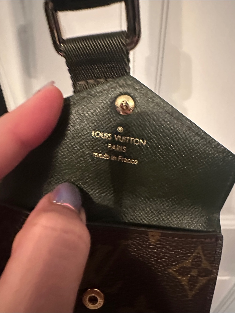 Auth. LV Felice On the Go crossbody w/ green guitar strap,detachable coin pouch - Picture 8 of 16